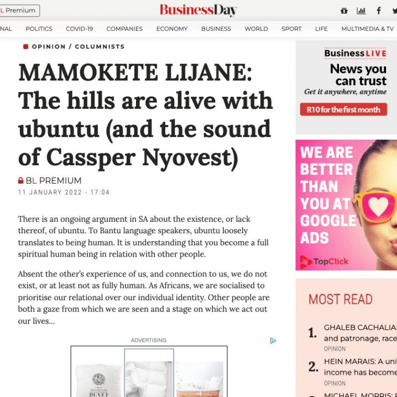 MAMOKETE LIJANE_ The hills are alive with ubuntu (and the sound of Cass_ - www.businesslive.co.za